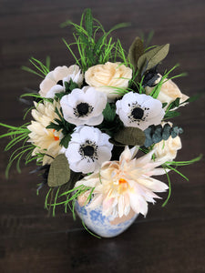 White Dahlias and Anemones bouquet
