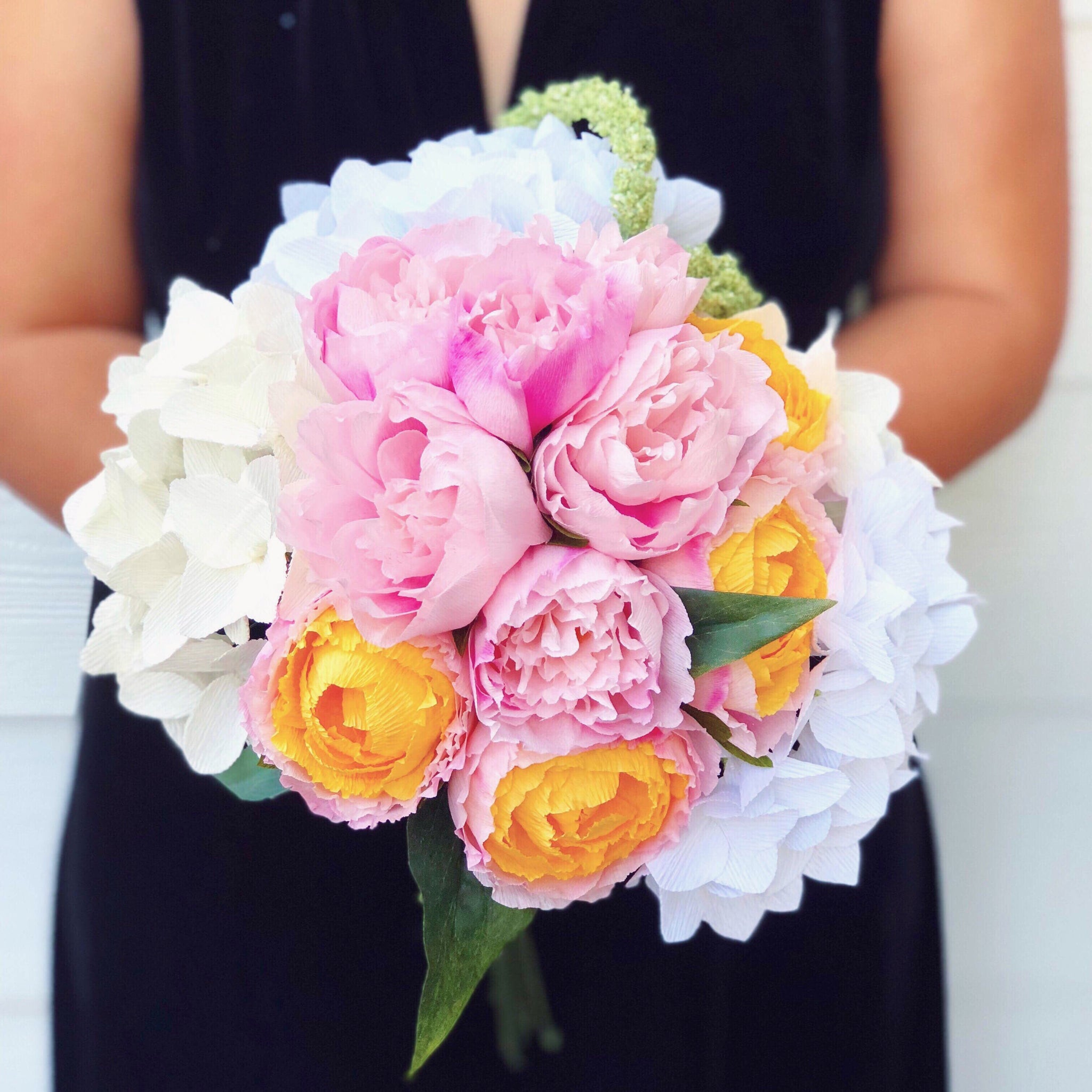Blush peonies and Hydrangea Bouquet